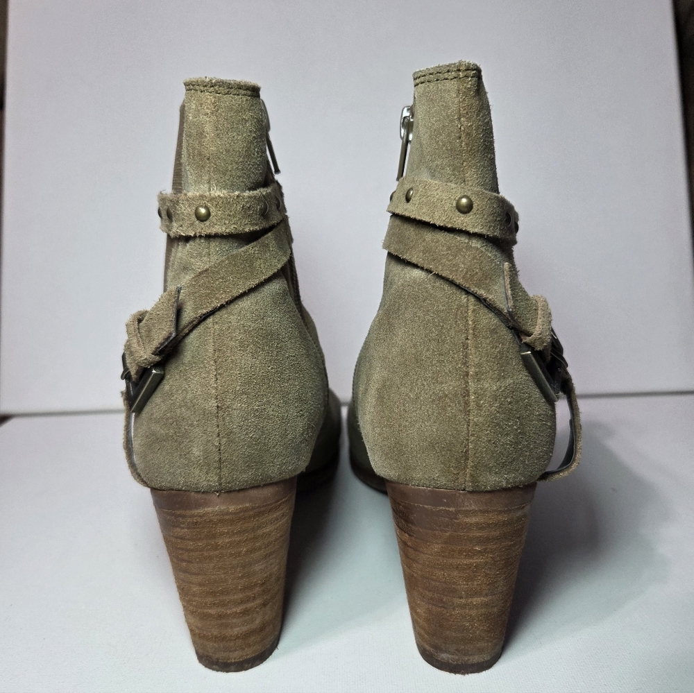 Matisse Camryn Suede Studded Harness Tan Ankle Boots Women's Size 9 - Picture 5 of 12